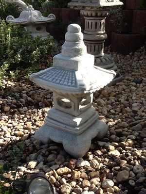 Feng Shui, Gartenfiguren, Skulpturen, Japan Lampe, Steinguss, 52 cm, Gartendeko