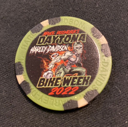 Bike Week 2022 Daytona Harley Davidson Poker Chip / Green - Picture 1 of 3