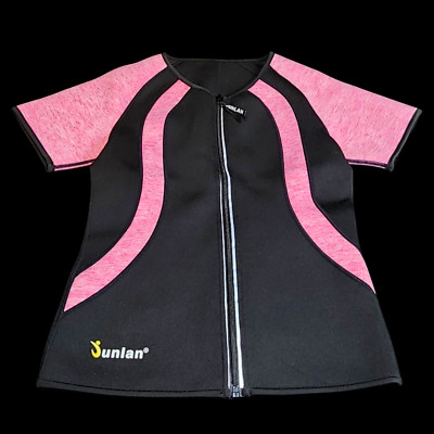 NEW! JUNLAN Neoprene Women's Slimming Sauna Sweat Short Sleeve Body Shaper Small