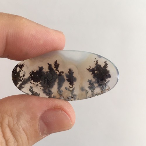 39.6x18.8x4.7mm Fine Garden Moss Agate Oval Cabochon Loose Picture Stone - Picture 3 of 12
