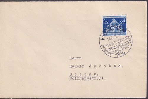 DEUTSCHES REICH, Mi. 620, München/SST Gemeindekongress, 12.6.36