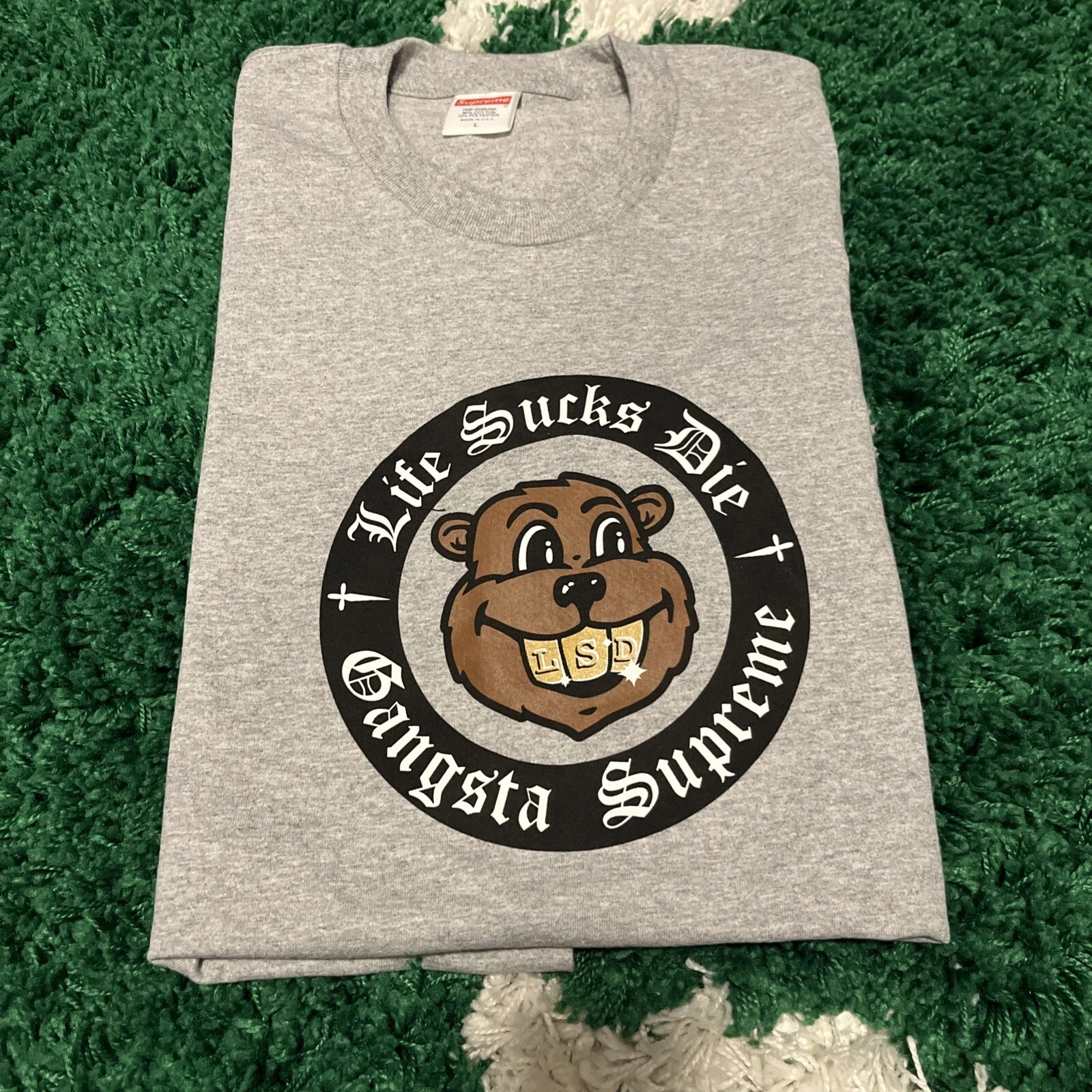 Supreme Life Sucks Die Tee gris grand