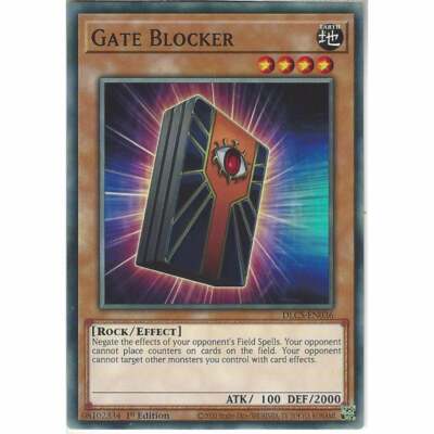 gate blocker yugioh card YuGiOh DLCS-EN036 Gate Blocker | 1st Edition Common | Trading Card Game TCG