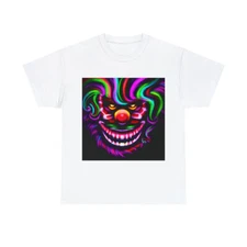 Halloween Evil Clown T Shirt Art Tee Unisex Adult Horror Scary Trick or Treat