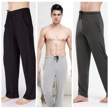 Men Modal Lounge Pant Sleepwear Trouser Gym Drawstring Bottoms Pajamas Sleepwear