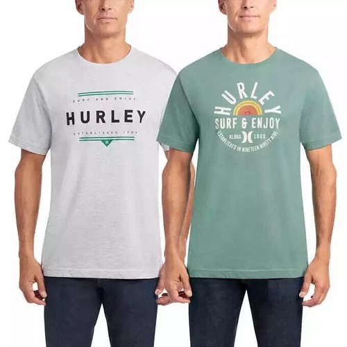 NEW! Hurley Men's 2-Pack Classic Soft Cotton Tee Shirt size S - Picture 1 of 3