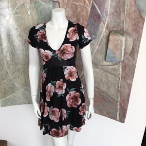 Détails Sur Charlotte Russe Noir Rose Fleur Manche Courte Romantique Coquin Robe U Petit