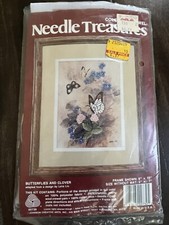 Vintage Needle Treasures butterflies  clover embroidery kit