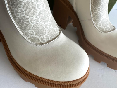 AUTH GUCCI KENSINGTON NAPPA SUPREME ANKLE BOOTS 701100 size 10.5