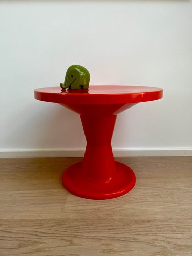 Red Plastic Side Table by Ole Gjerløv-Knudsen & Torben Lind for Orth Plast 1970s - Bild 3 von 10