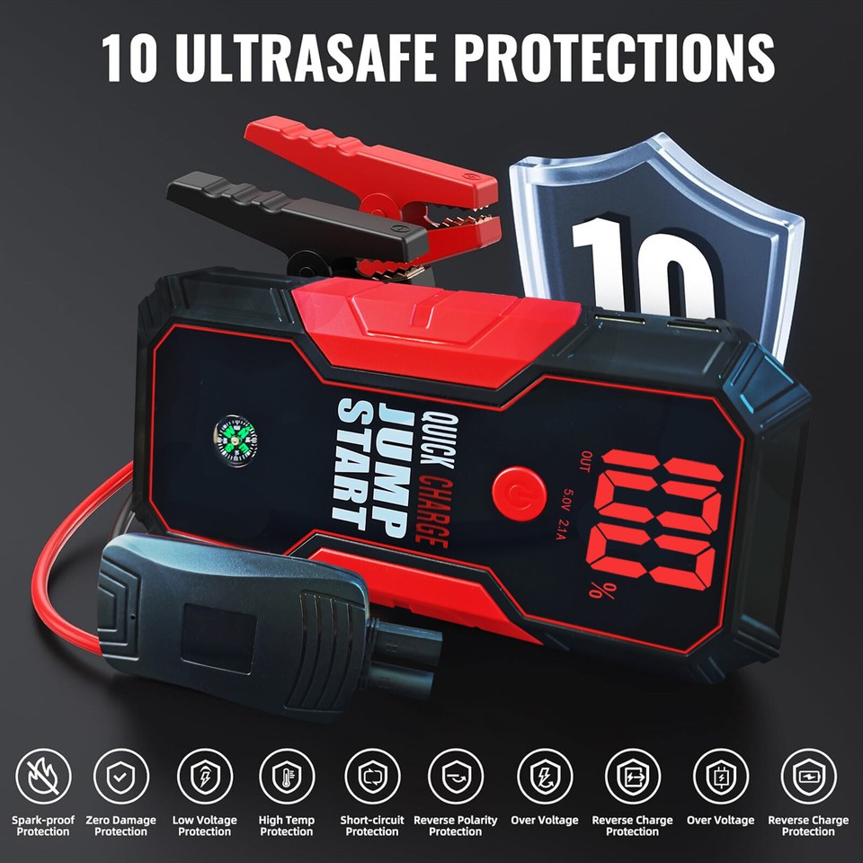 JS3000 3000A Car Jump Starter Booster Pack Portable Battery Charger