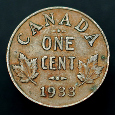 1933 Canada 1 Cent (One) Coin, km28 - Nice Coin   Free Shipping!!!!