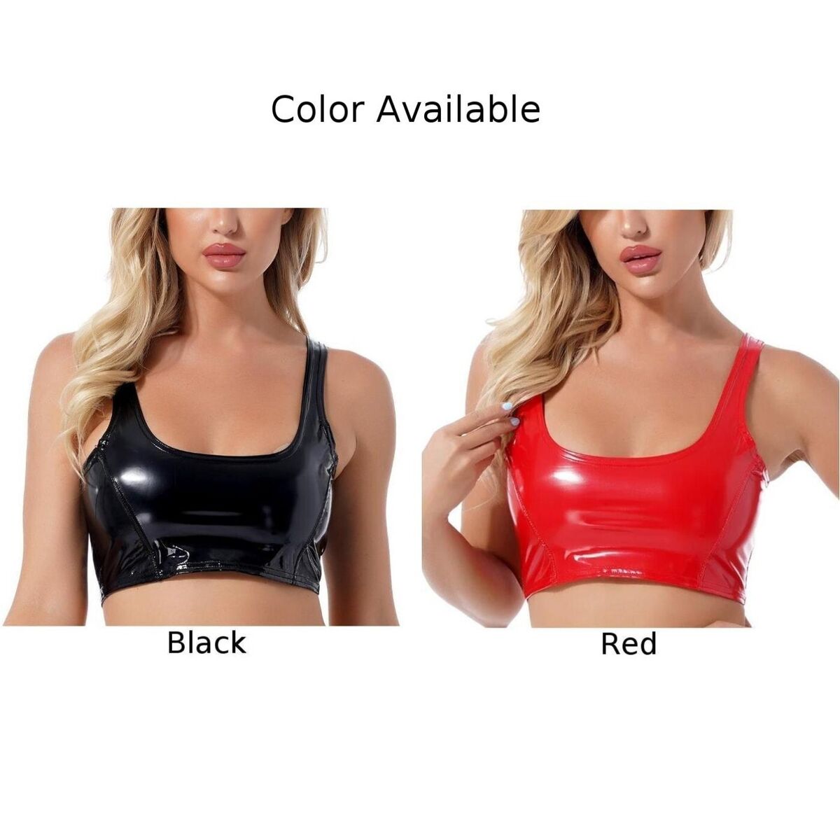 Leisure Bras Womens Tops Bra Bustier Corset Faux Leather Latex Pullover