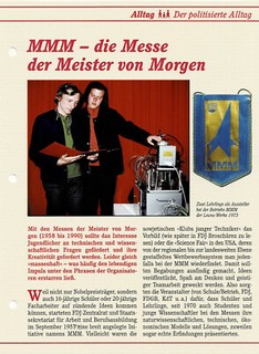MMM die Messe der Meister von Morgen DDR Infokarte