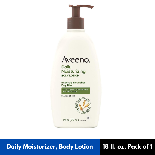 Aveeno Daily Moisturizer, Body Lotion, For Dry Skin, Prebiotic Oat Fragrance 18