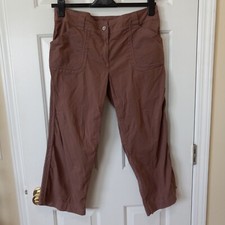 FRESH PRODUCE Womens Brown Cotton Crop Casual...