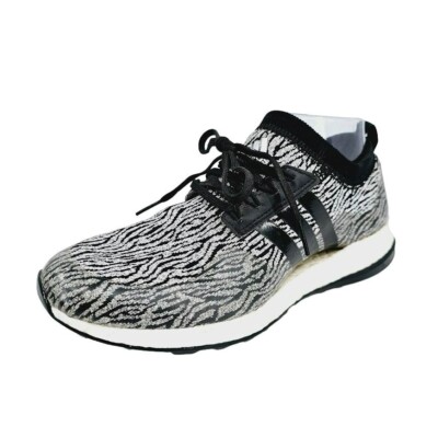 Adidas Womens Pureboost XG Core Sneakers 7.5 Black Silver Zebra Striped F33692