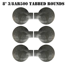 8"x3/8" AR500 Steel Targets - Tabbed Rounds for Plate Racks Dueling Trees - 6pc