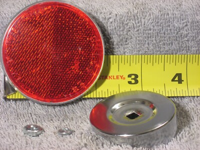 NEW SCHWINN REFLECTOR & MIDDLEWEIGHT BEZEL BICYCLE FENDER RED GULCO 24 2-Pie 2¼''