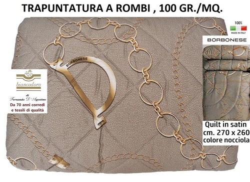 BORBONESE Trapuntino quilt raso satin , 100 gr./mq. colore nocciola - Bild 6 von 13