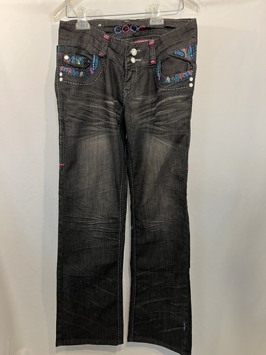 Pantalones negros Coogi con diseño multicolor, nuevos con etiquetas, talla 13/14 - Imagen 9 de 12