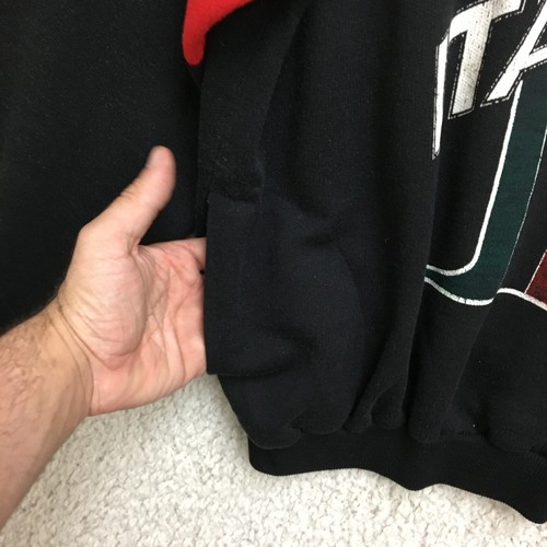 VINTAGE Italia 90 Sweater Large Adult Black Graphic Pullover Jumper 90s Mens L - Picture 4 of 8