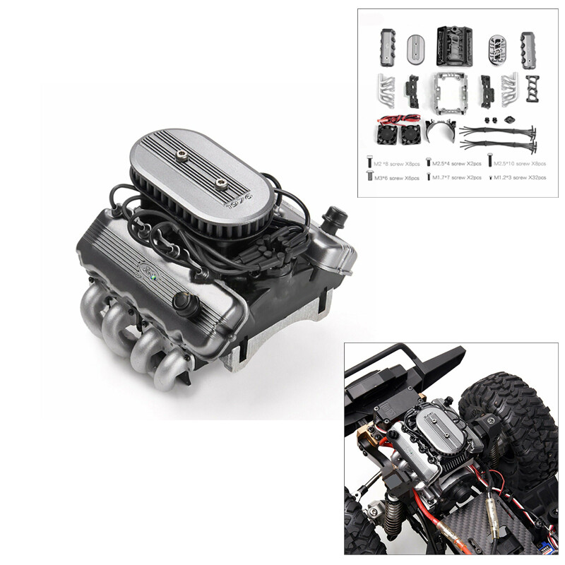F76 V8 Engine Motor Fan Radiator Kits For 1/10 TRX4 TRX6 G500 SCX10 D90 RC ACUS