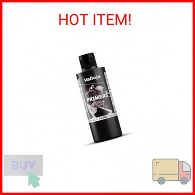Vallejo - Surface Primer Color | Gloss Black Acrylic Primer 200 ml (6.76 fl.oz.)