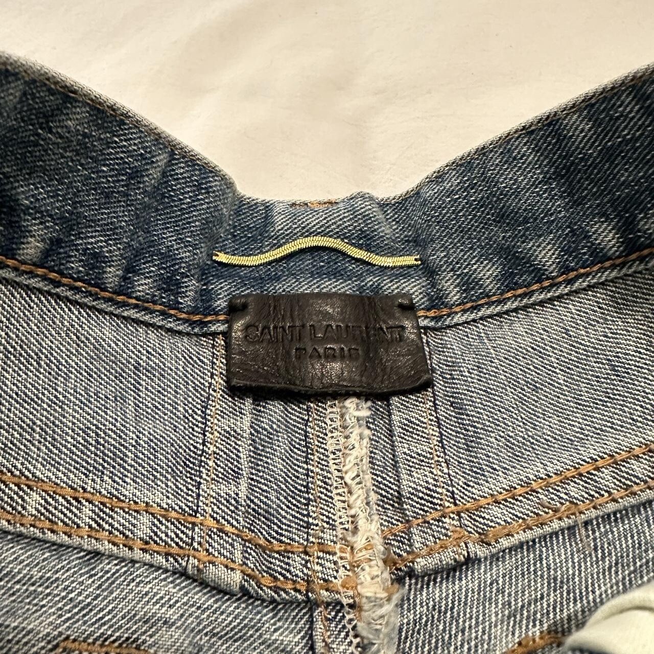 Saint Laurent Minigonna Trapèze Denim Taglia 30 Prezzo di Vendita $1800