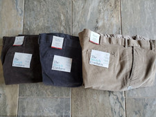 Mens Croft  Barrow Classic Fit Stretch Corduroy Flat-Front Pants Colors NEW