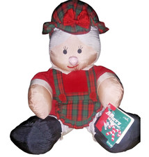 VTG Gibson Greetings Mrs. Claus Stuffed Nylon Merry Makers Holiday Plush 1995