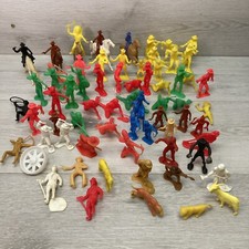 Lot Of 70 Collection Of Vintage Wild West Cowboys Indians Fireman Aliens Animals