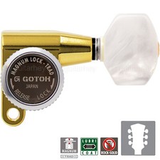 NEW Gotoh SG360-P7 MGT L3 R3 LOCKING Mini Tuners w/ PEARLOID Buttons 3x3 - GOLD