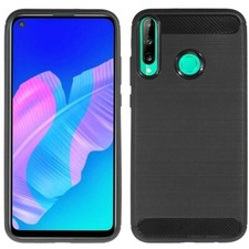 FUNDA NEGRA RESISTENTE PARA TELÉFONO HUAWEI P40 LITE E FIBRA DE CARBONO RESISTENTE