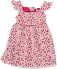 Rare Editions Little Girl's Lace Overlay Dress, Size 5, White/Pink