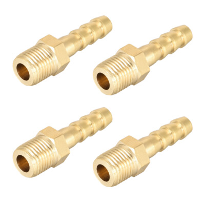 4pcs Brass Fitting Connector Metric M10x1 Male to Barb Hose ID 6mm