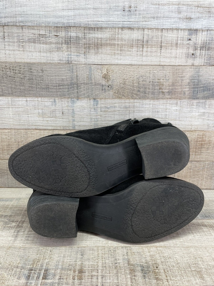 Vince Camuto Tricera Black Suede Ankle Boots Booties Side