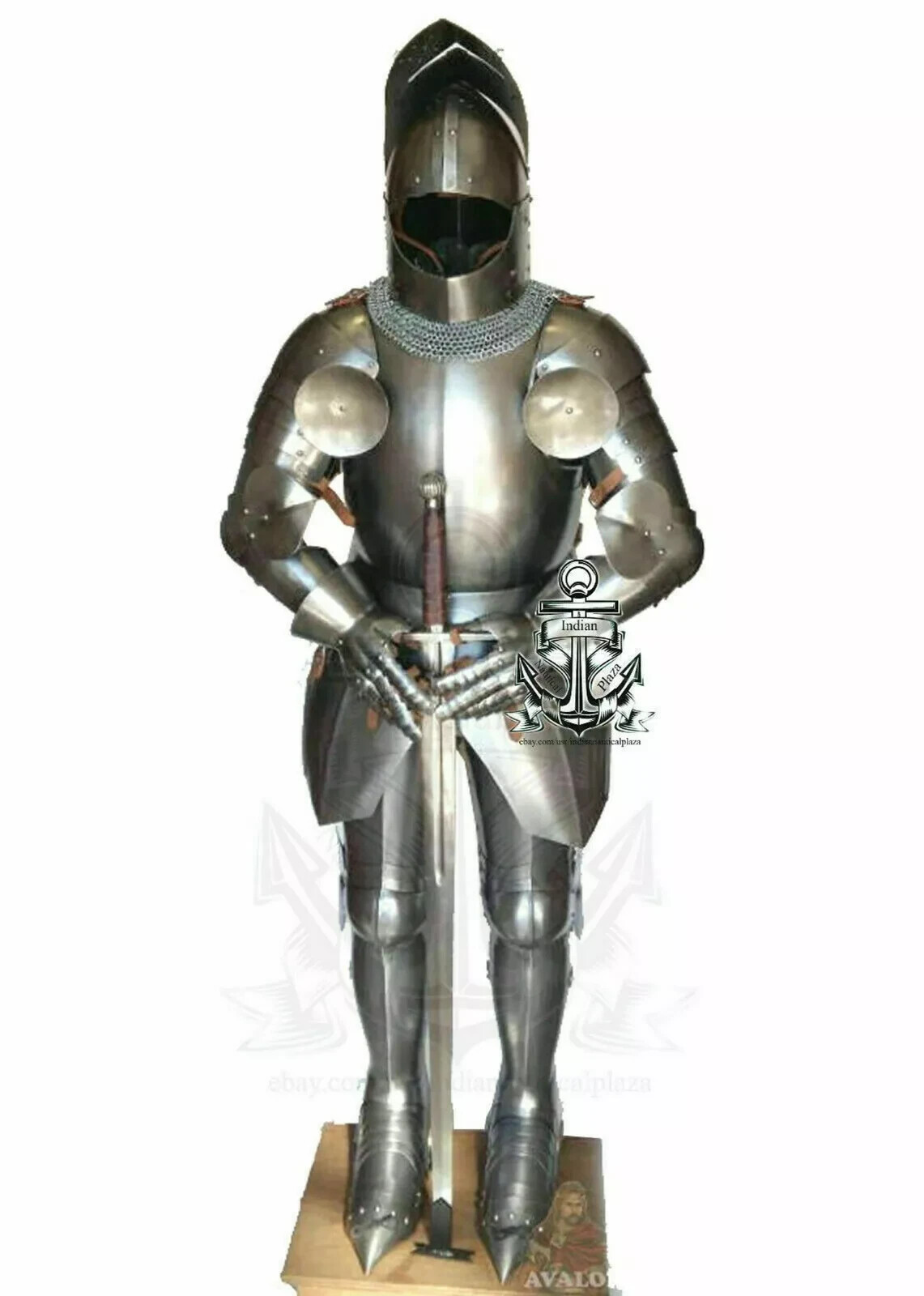 Medieval Full Body Armor Lento Knight Crusader Suit with Helmet