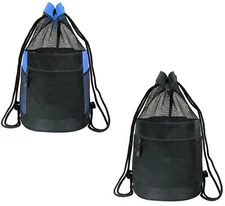 20" Drawstring Travel Mesh Backpack 27L Beach Gym Sports Hiking Storage Bag