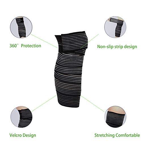 Extra lange elastische Kniebandage Kompressionsbandage Bandage für Beine Fußball Tennis - Bild 4 von 4