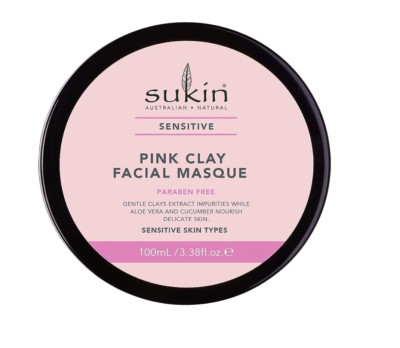Sukin Pink Clay Facial Masque (Sealed) For Sensitive Skin Types -  3.38 Oz