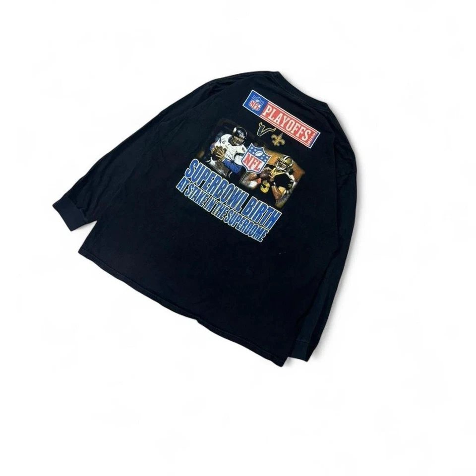 Camisa Negra Manga Larga 2XL New Orleans Saints 2010 Campeonato NFC De Colección NFL Foto 3 de 4