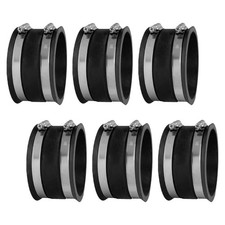 70149-P6 4 Inch Dust Control Flex Cuff with Steel Hose Clamps, Hose Connector...