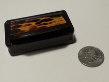 As-iS Worn Antique Victorian Tortoise Shell Snuff Box Trinket Container
