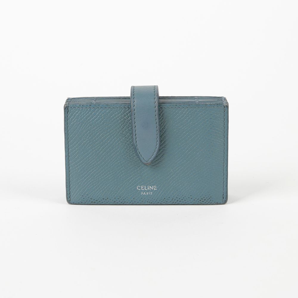 Celine Sky Blue Leather Accordion Card Holder 10B693BFP