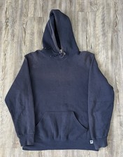 Vintage 90s Russell Athletic Blank Hoodie Sweatshirt Men's Medium Faded Solid