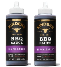 Kinder's BBQ Sauce & Dip Black Garlic 2 Pack