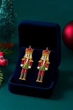 Baublebar Earrings Nutcracker Crystal Pearl Statement Christmas CZ Boho Gold Y2k