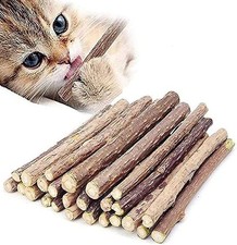 50PCS Natural Matatabi Silvervine Sticks Cat Chew Toys Catnip Teething Treats