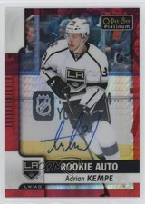 2017-18 O-Pee-Chee Platinum Rookie Autos Red Prism 44/50 Adrian Kempe Auto 3h1